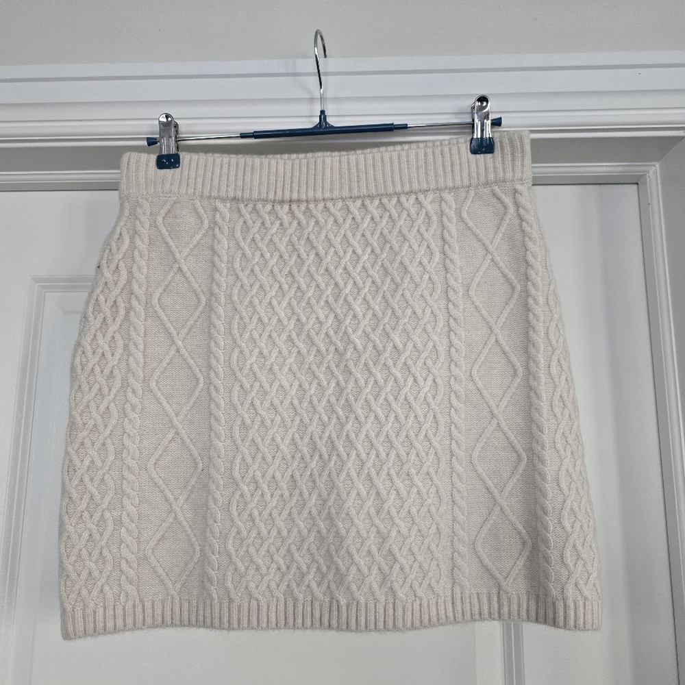H&M Cream Cable Knit Sweater Skirt